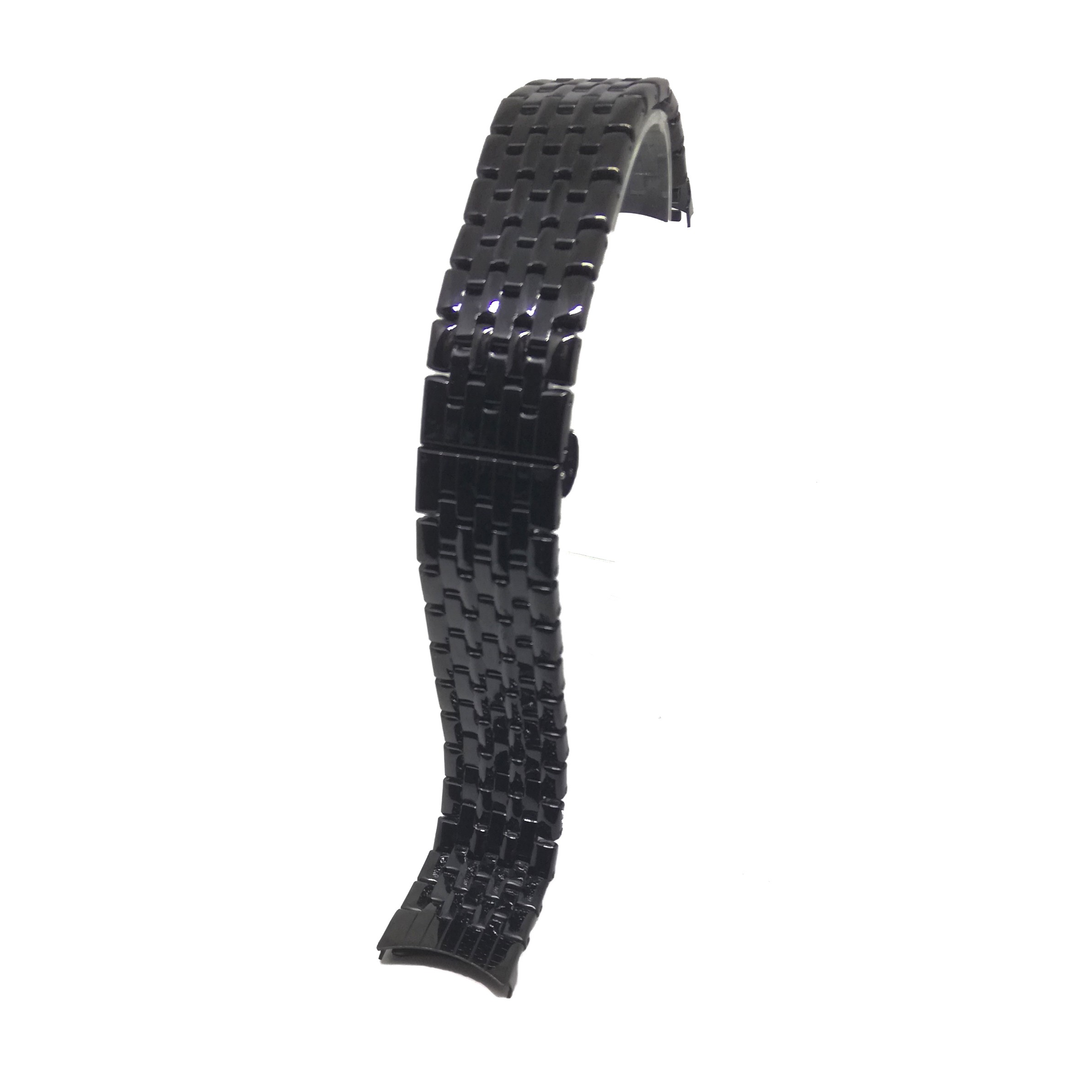 Bratara de Ceas Neagra din Otel Inoxidabil - Capete Curbate - 20mm - WZ3788
