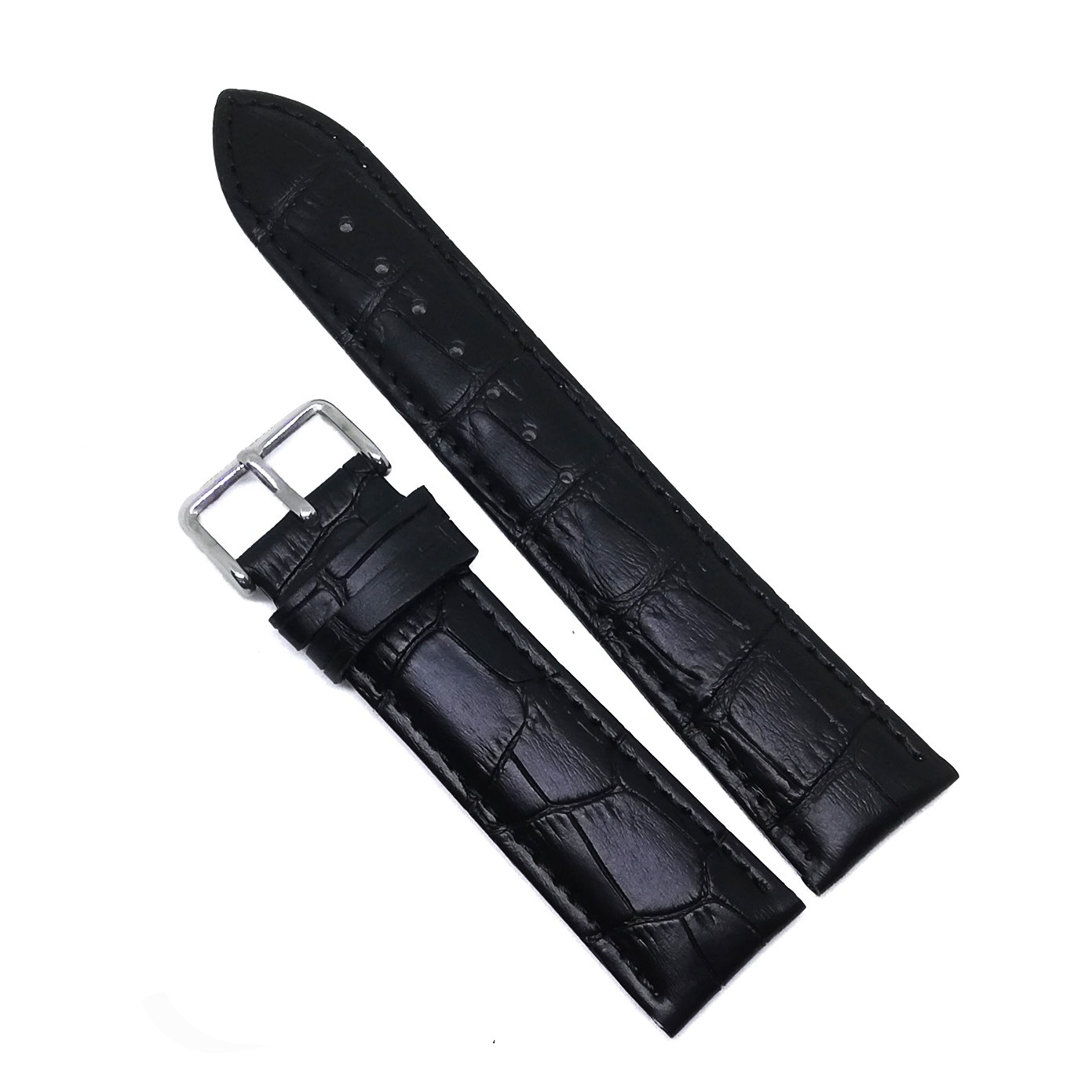 Curea de ceas Piele Naturala Neagra Antialergica Imprimeu Crocodil 18mm 20mm 22mm 24mm WZ3883