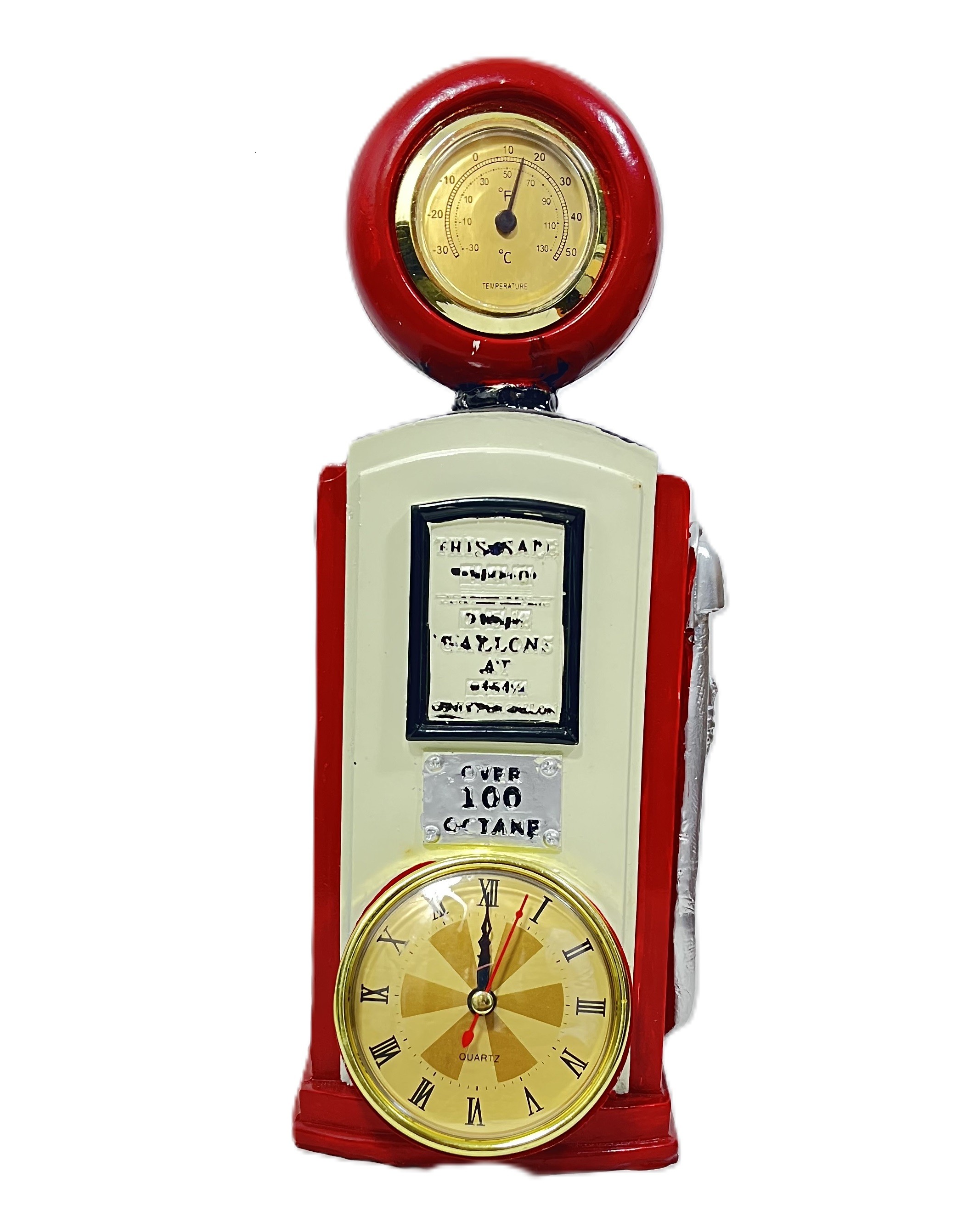 Ceas Retro cu Termometru – Design Pompă de Benzină Vintage (USA) Wz3840