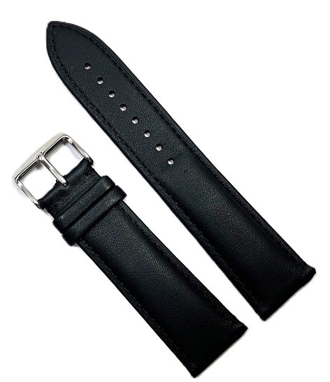 Curea unisex din piele naturală neagră, clasică, 18 / 20 / 22 / 24mm WZ966