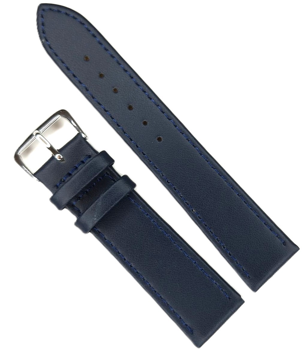 Curea Ceas Premium Navy Bleumarin – Piele Autentică, Profil Slim (2mm)