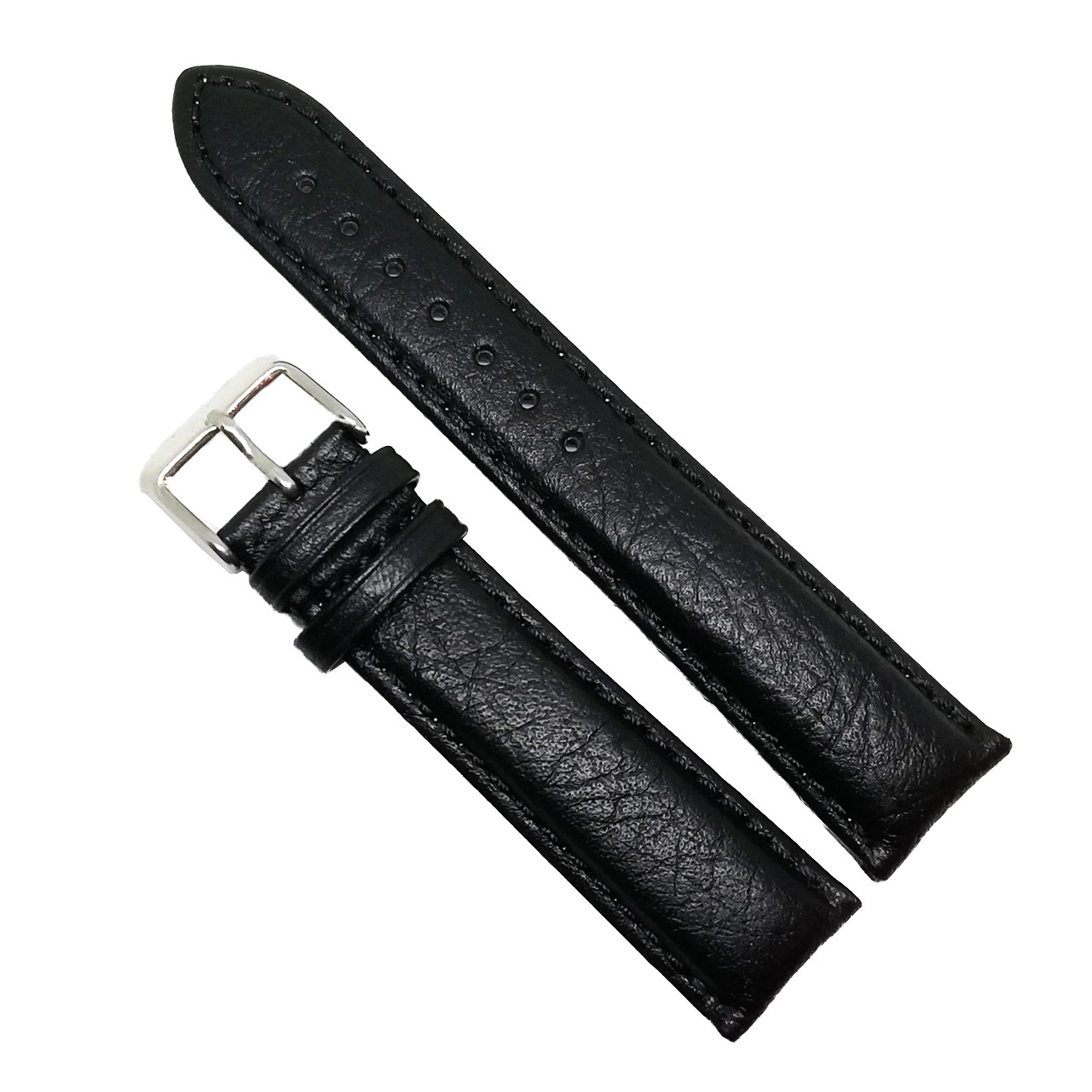 Curea Ceas „Pure Obsidian” 7D22 – Piele Naturală Hipoalergenică, Negru Mat (18mm - 24mm)
